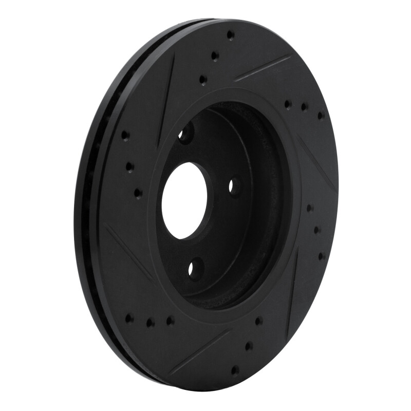 Mazda 2 Brake Rotor (1) - Front Right - R1 Concepts - Drilled & Slotted - Black - `11-`15